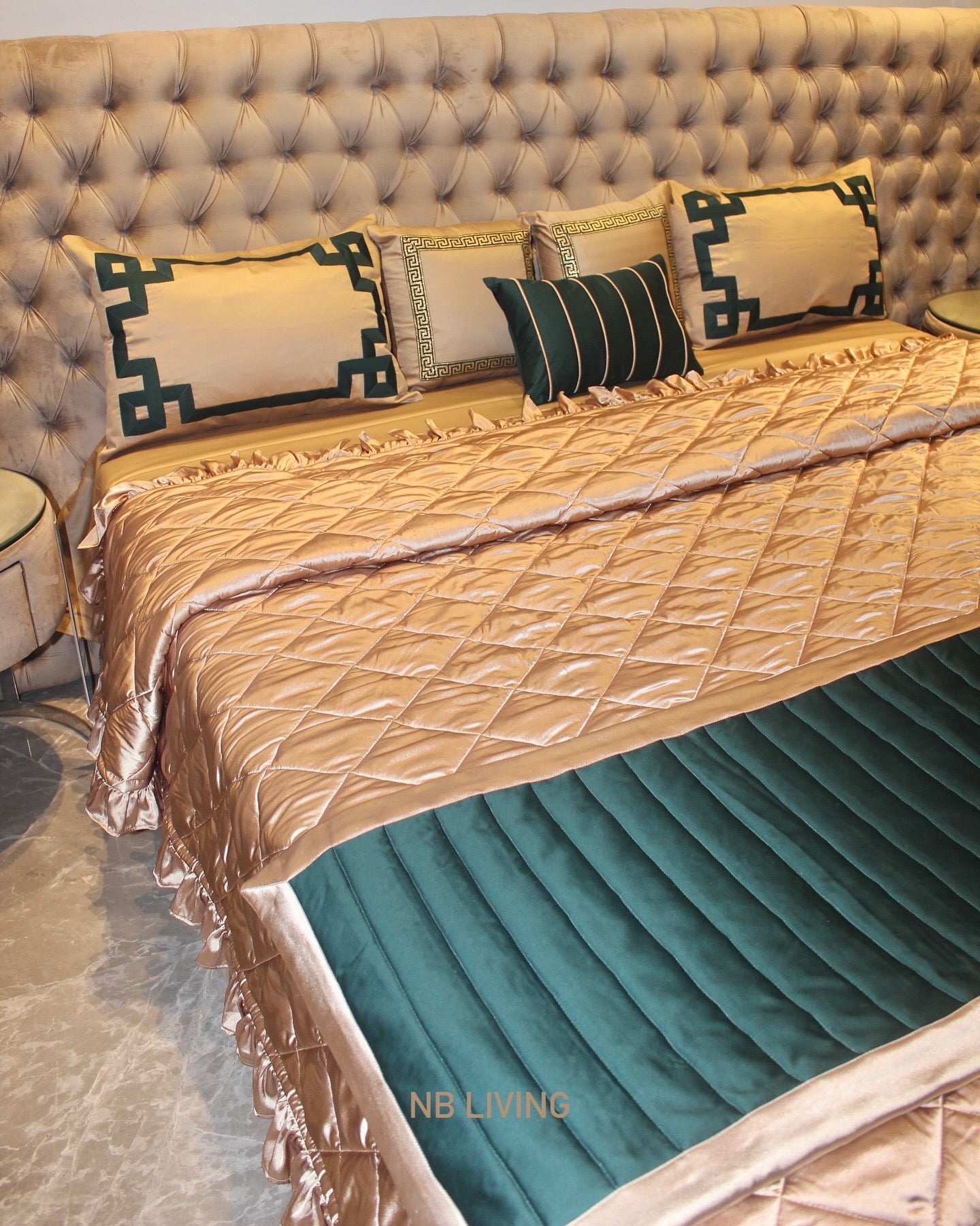 Beige Green Bedding set