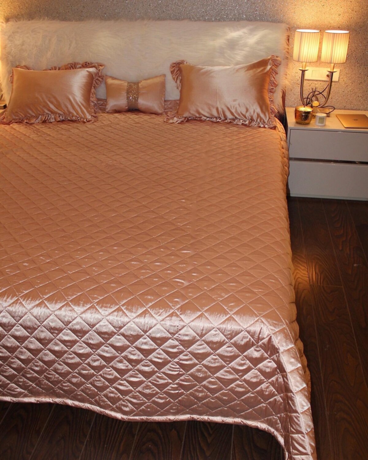 Satin Diamond Quilted Bedcover