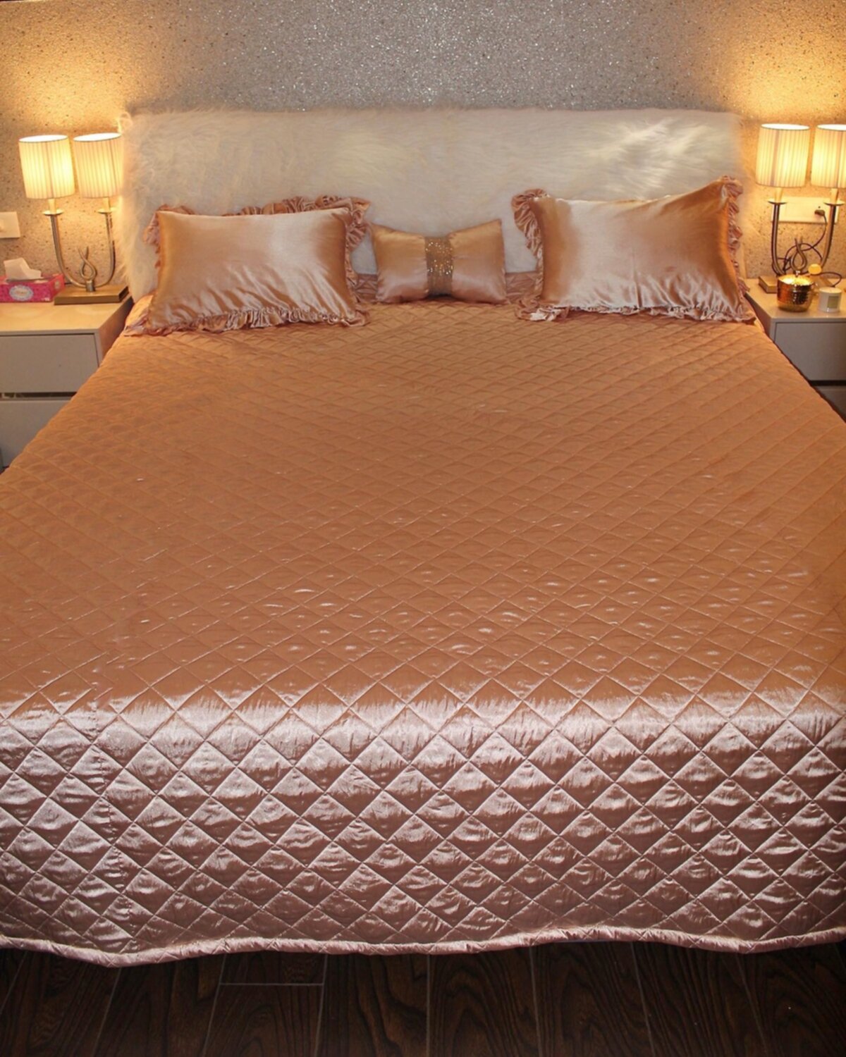Satin Diamond Quilted Bedcover