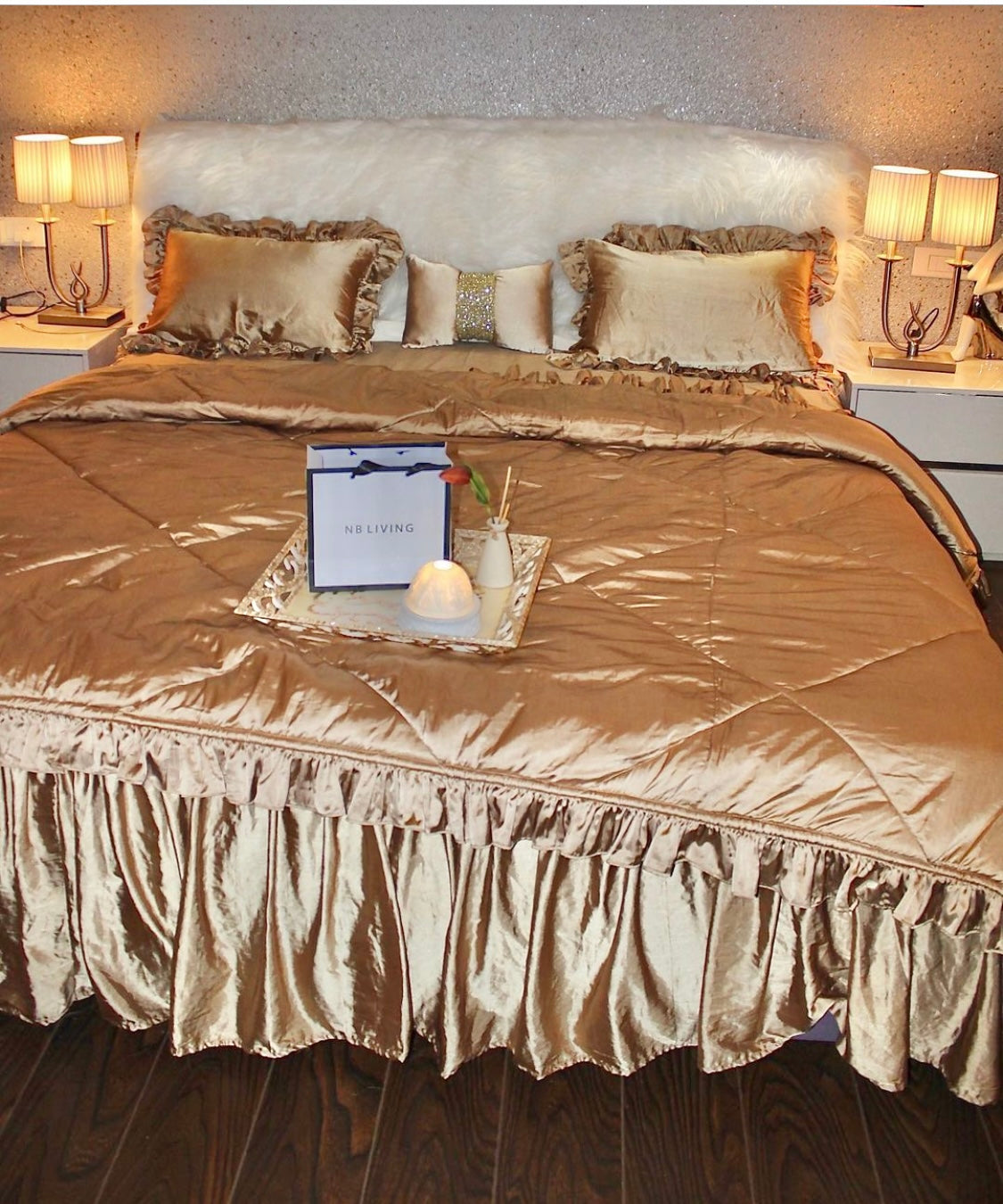 Champagne gold frill set