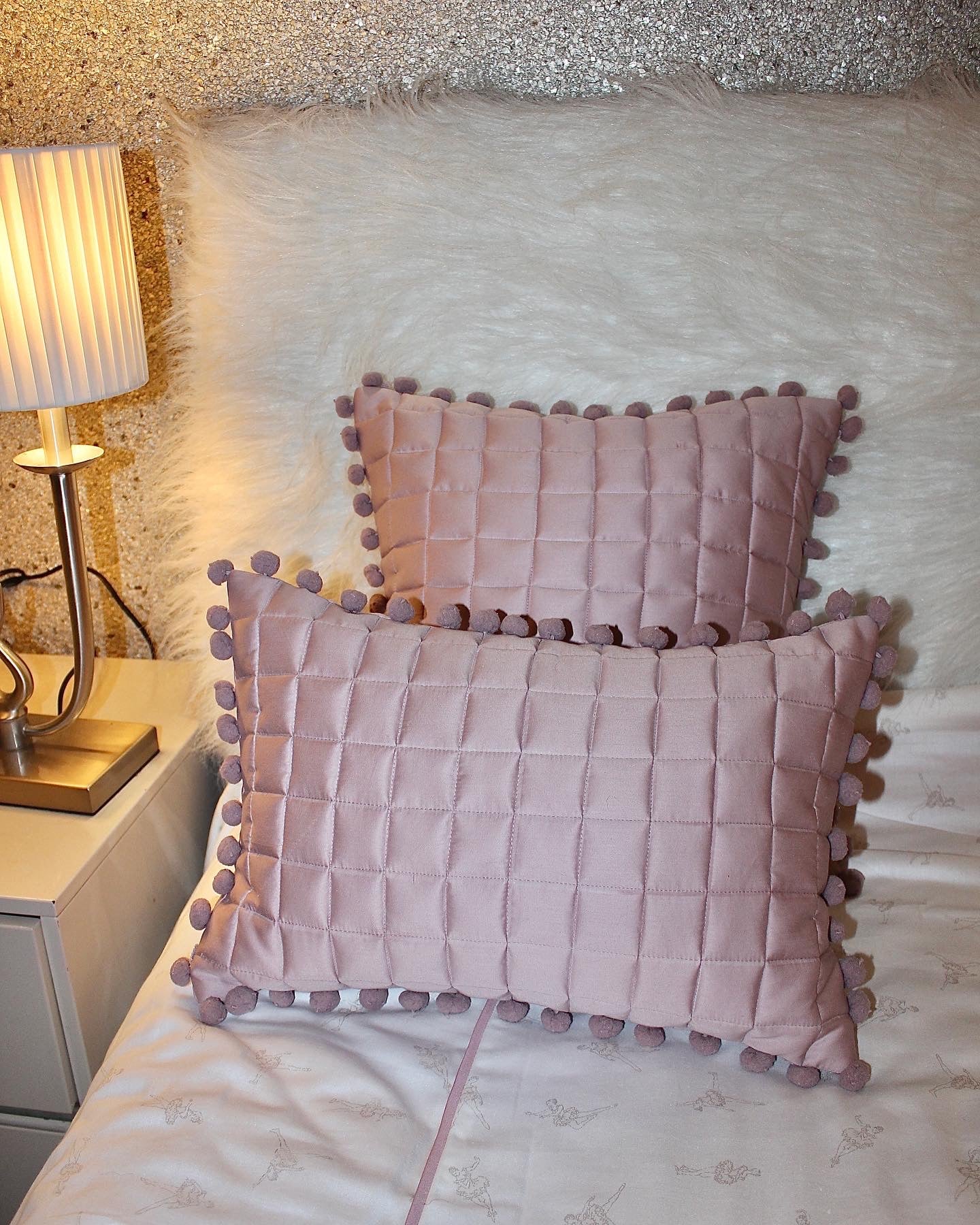 Block PomPom cushion