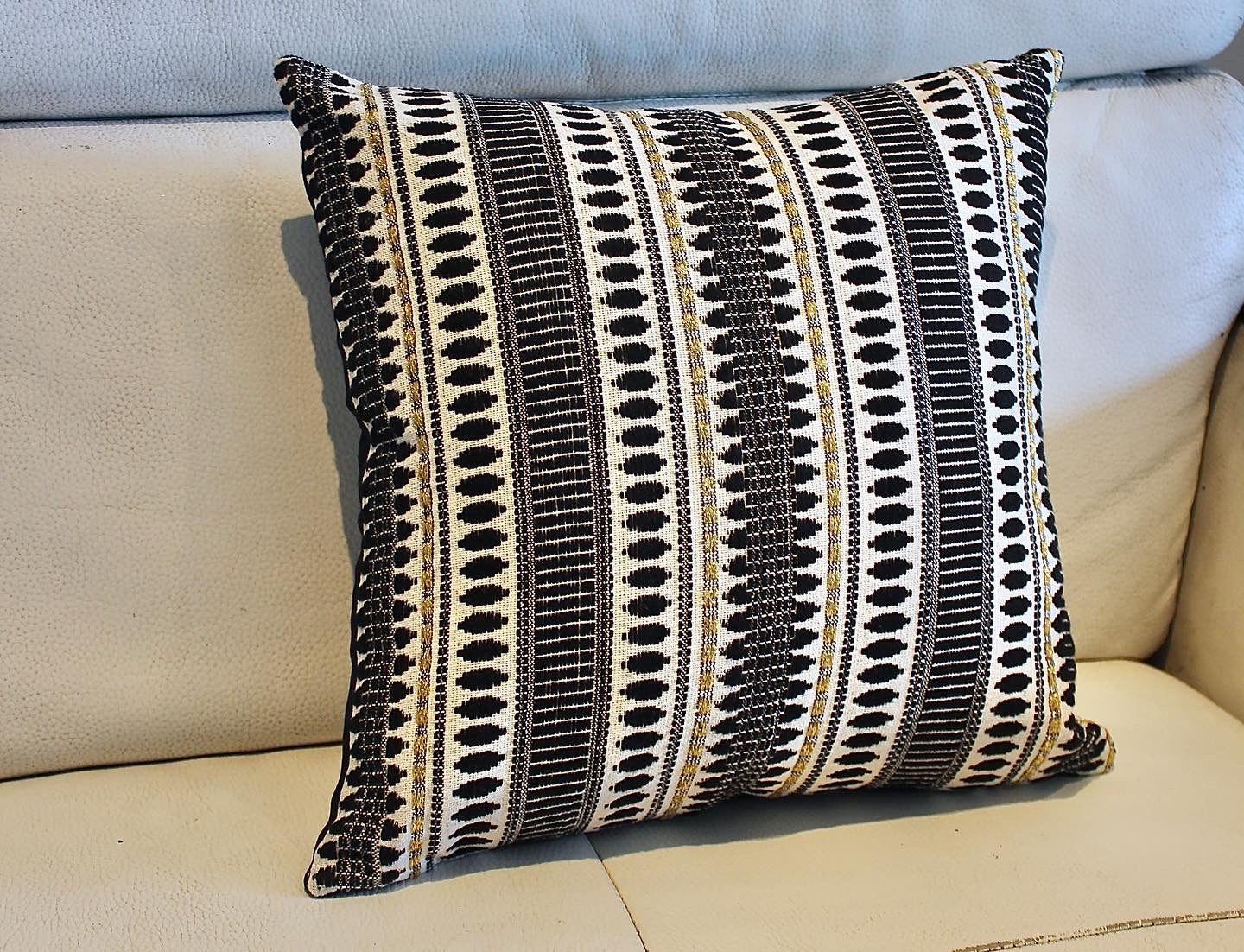 Gold jacquard cushion