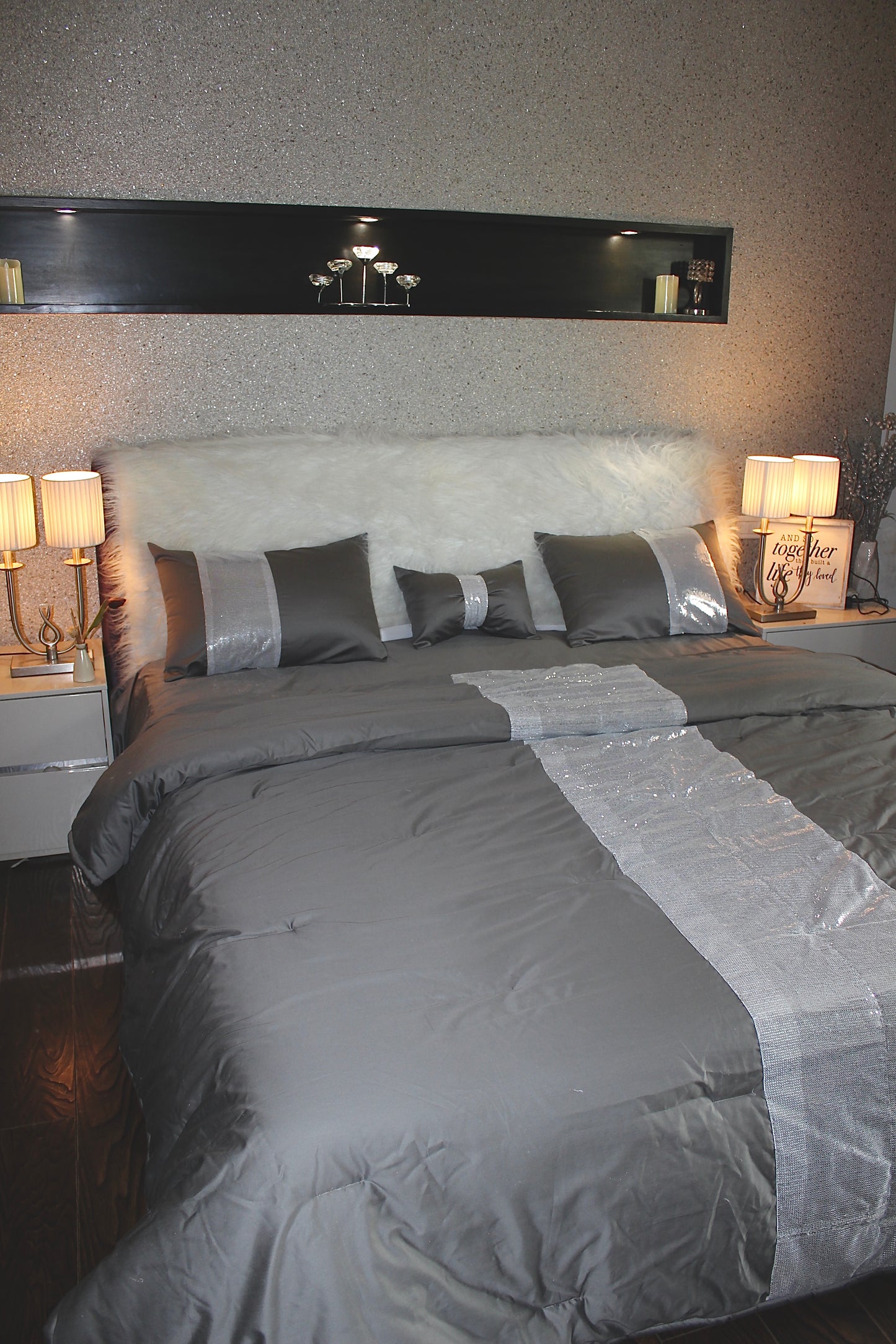 Grey Bling bedding set