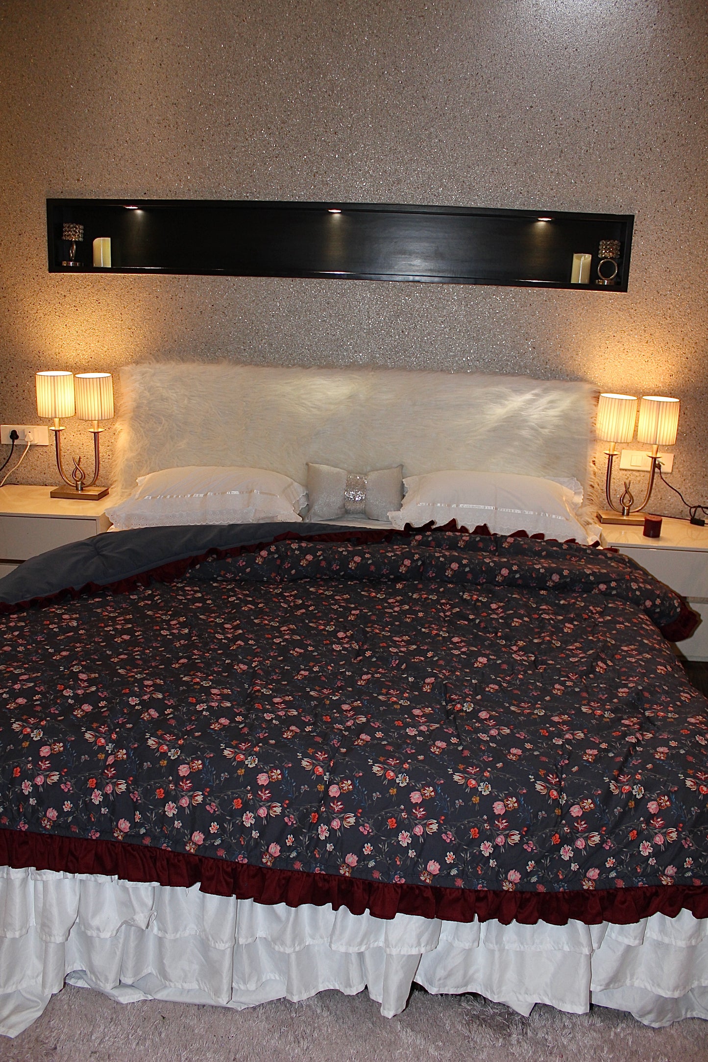 Floral frill comforter