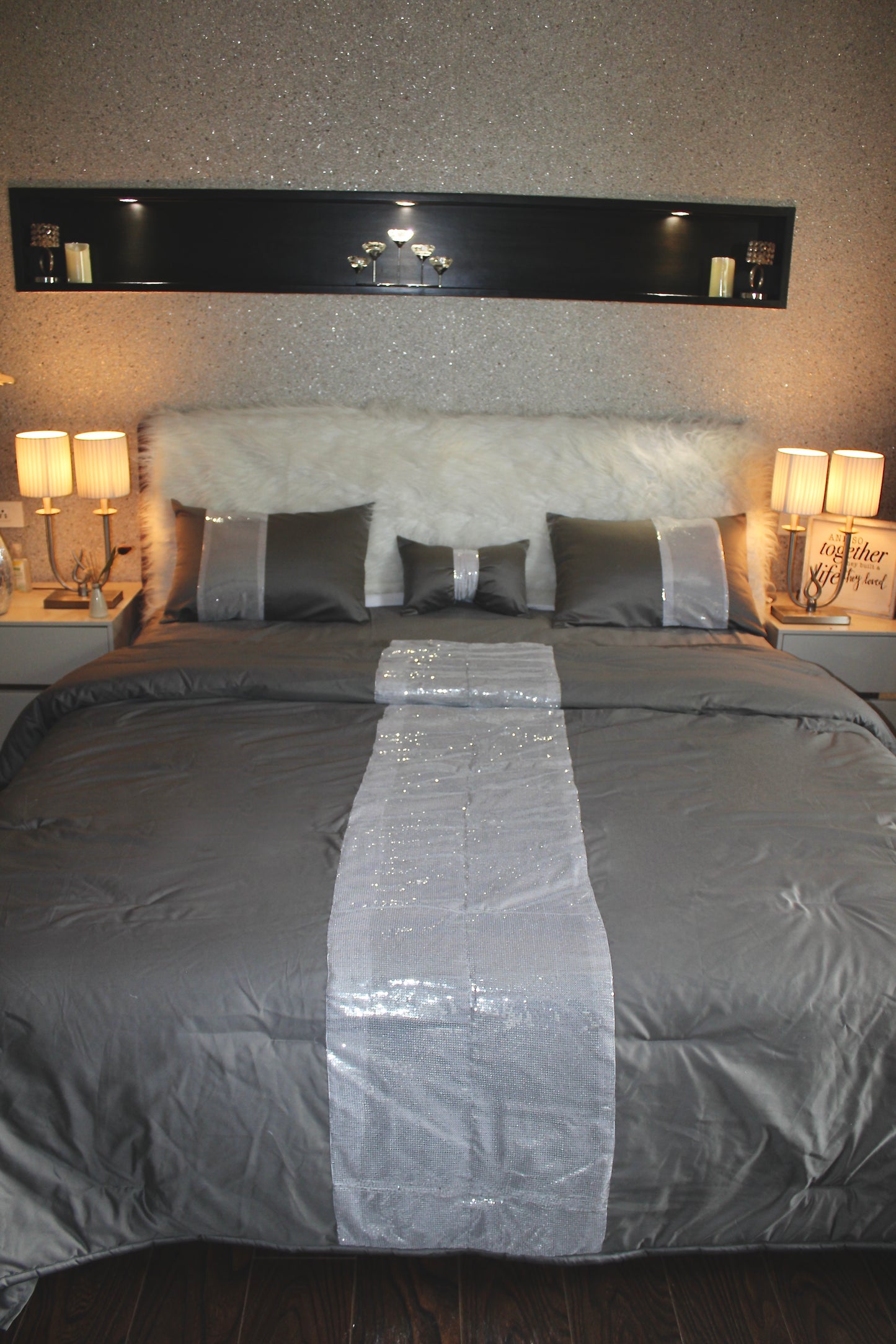 Grey Bling bedding set