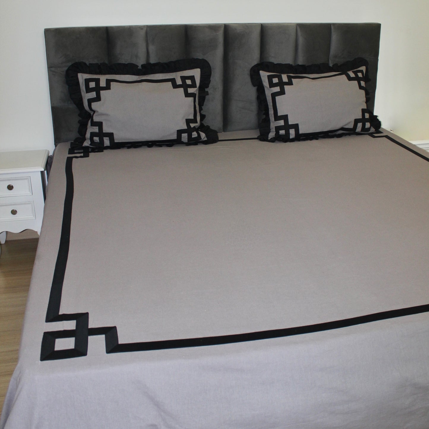 Grey black Bedsheet