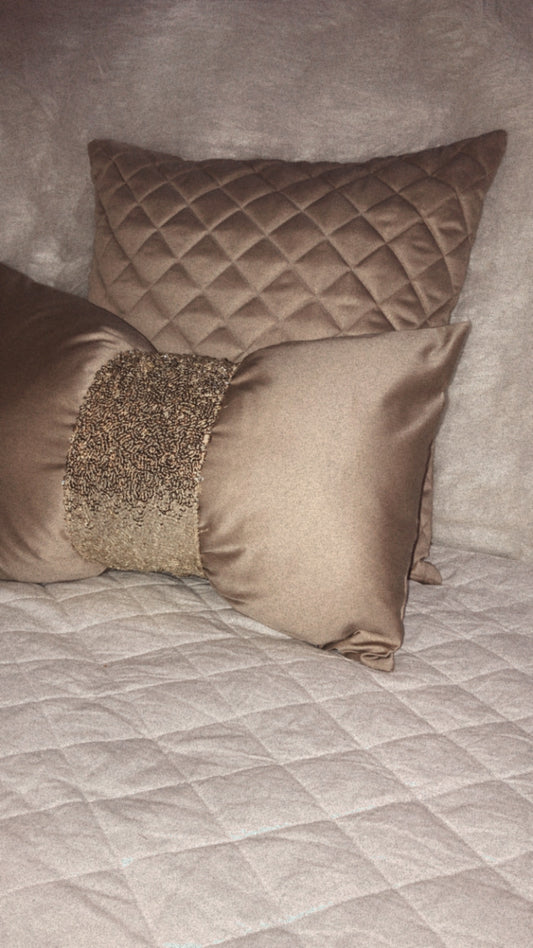 Diamond quilted cushion
